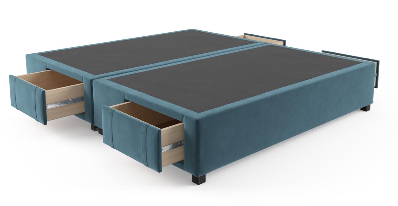 King Size Upholstered Bed Frame Base With Drawers Peacock Teal