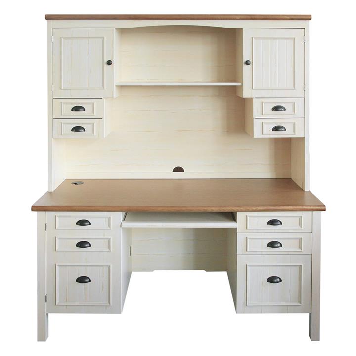 White credenza on sale desk with hutch